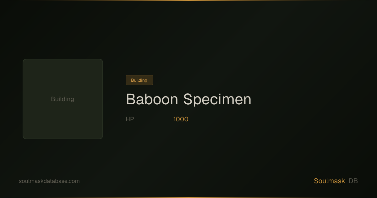 Soulmask Baboon Specimen | Soulmask Database