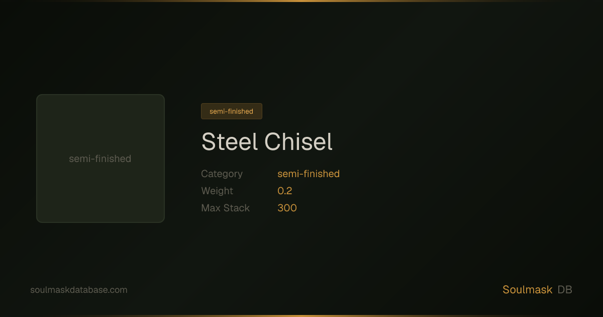 Soulmask Steel Chisel | Soulmask Database