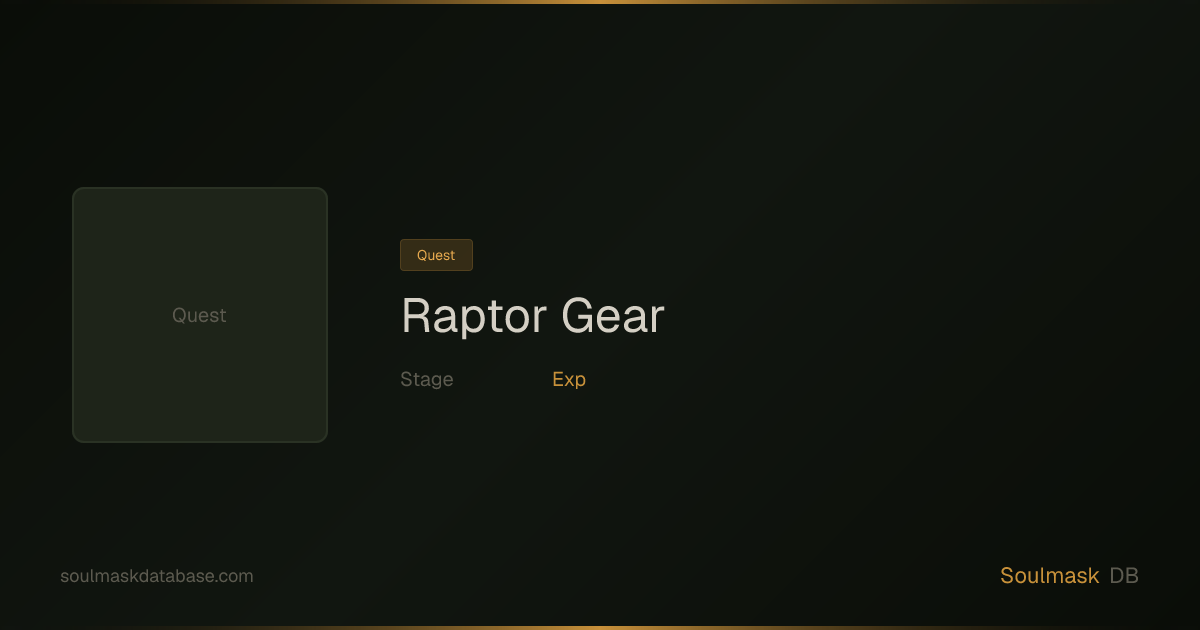 Soulmask Raptor Gear | Soulmask Database